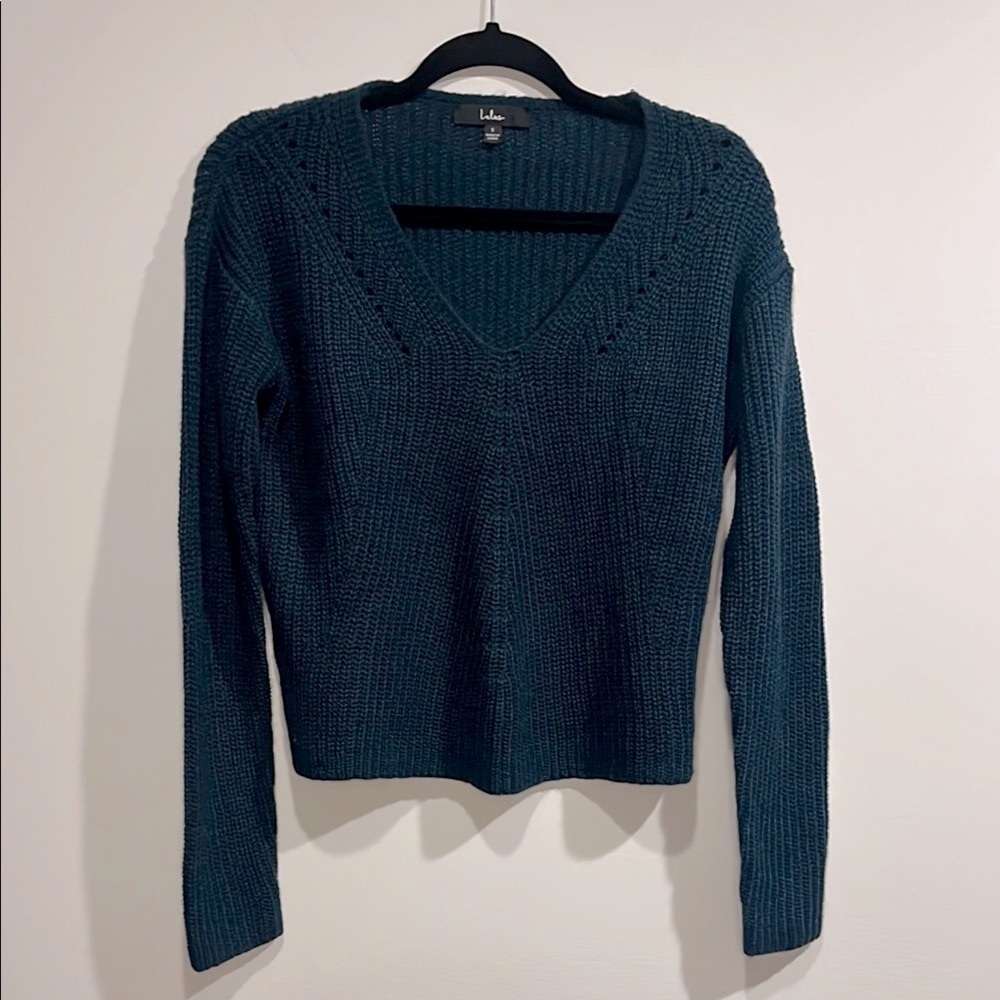 Lulu's Teal V-Neck lightweight Sweater size small